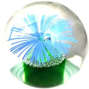 Beranek Art Glass Paperweight Vase Hand Blown Made Czech Republic Thick Heavy